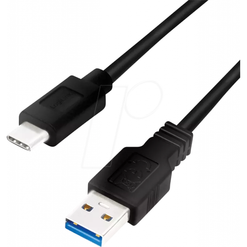 Logilink - USB Cable - USB Type A (W) to USB-C (M) - USB 3.2 Gen 1 - 3 A - 1 m - Black (CU0168)