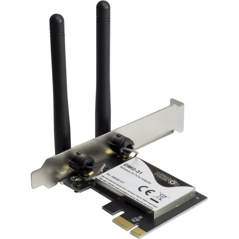 Inter-Tech DMG-31 - Built-In - Wireless - PCI Express - Wi-Fi - Wi-Fi 4 (802.11n) - 300 Mbit/s (88888147)