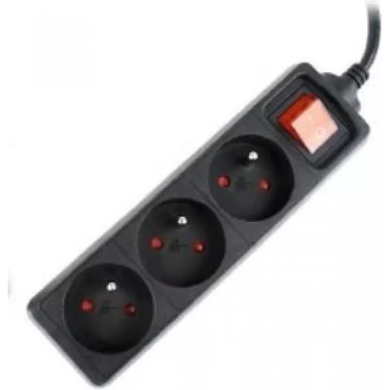 Gembird EG-PSU3F-01 surge protector Black 3 AC outlet(s) 230 V 0.6 m