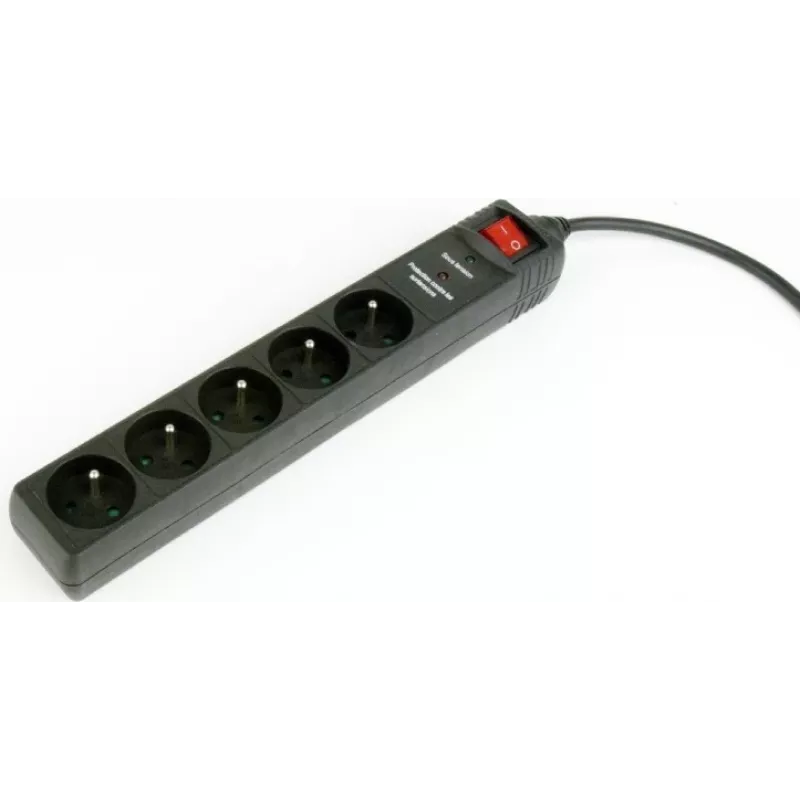 Gembird SPF5-C-10 Surge Protector Black 5 AC Outlet(s) 250 V 3 M