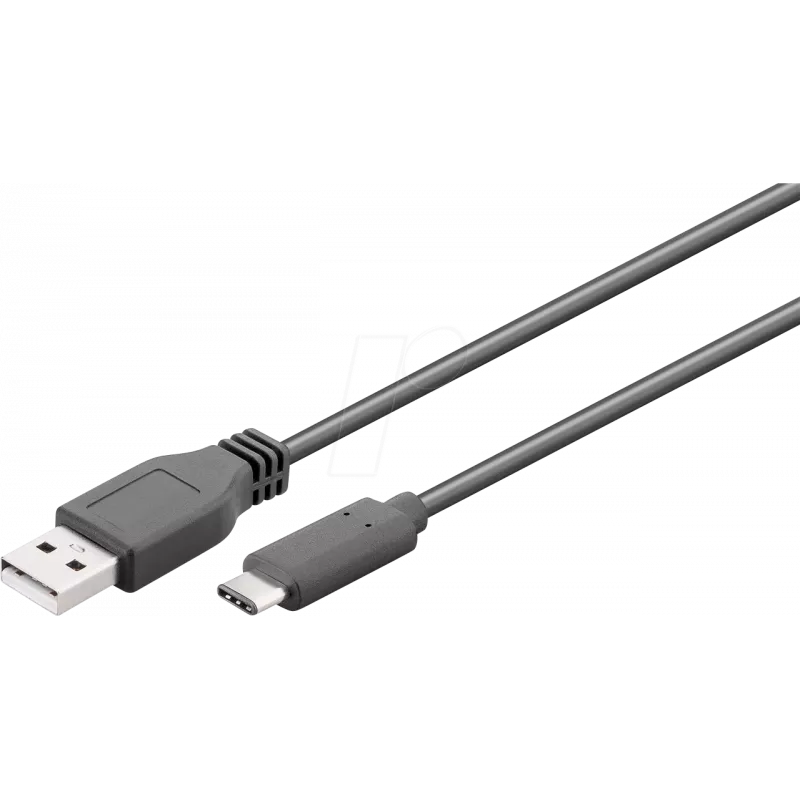 Wentronic goobay - USB Cable - USB-C (M) to USB Type A (M) - USB 3,1 Gen 2 3 A - 50cm - Round - Black (41073)