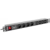 Power distribution unit LANBERG PDU-04E04I-0200-IEC-BK — 1U, 4 Type E outlets, 2 m cable, 10 A, 220–250 V