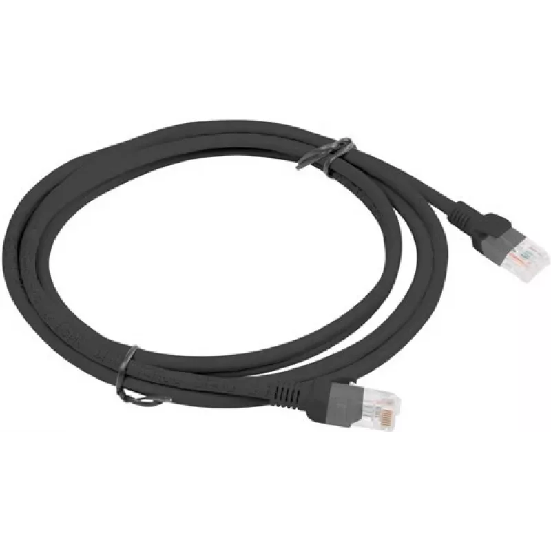 Networking cable LANBERG PCU5-10CC-0200-BK RJ-45 Cat5e U/UTP 2 m Black