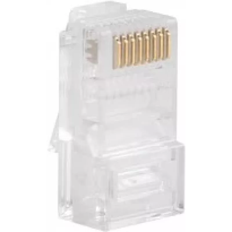 LANBERG RJ-45 cable connector PLU-5000, U/UTP (UTP) shielding, translucent white, pack of 100