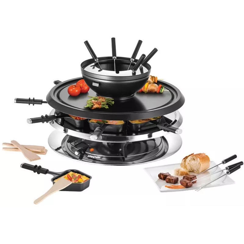 Unold 48726 raclette grill 8 person(s) 1300 W Black, Stainless steel