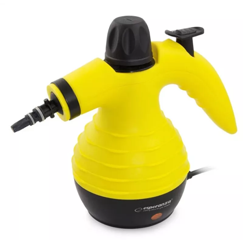Portable steam cleaner ESPERANZA EHS001 — 0.35 L, 900 W, 3 bar, 115°C, 40 g/min, includes floor/upholstery/brush nozzles