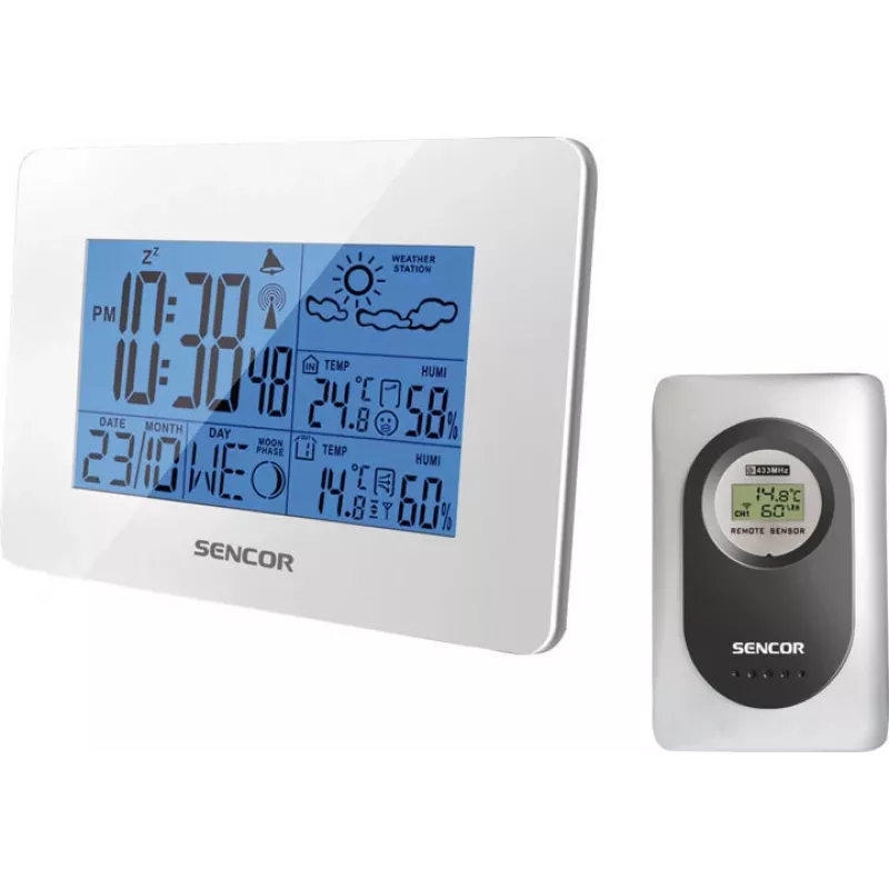 Sencor SWS 50/51 WH Weather Station with Wireless Sensor, White