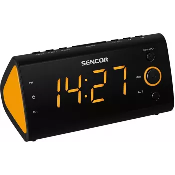 Clock Radio SENCOR SRC 170 — PLL FM clock radio, 1.2 inch LED, dual alarm, indoor temperature, battery backup