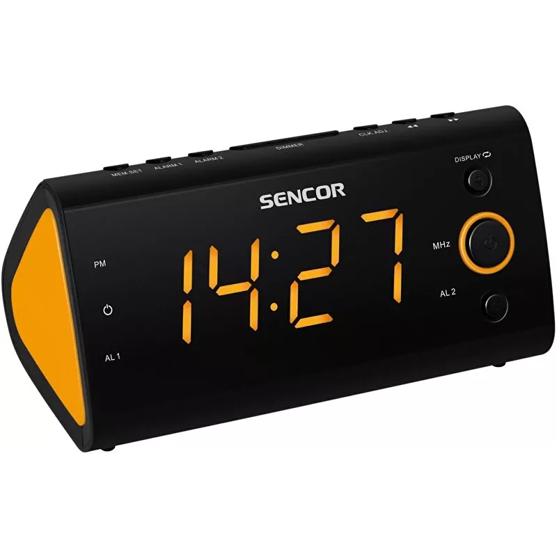 Clock Radio SENCOR SRC 170 — PLL FM clock radio, 1.2 inch LED, dual alarm, indoor temperature, battery backup