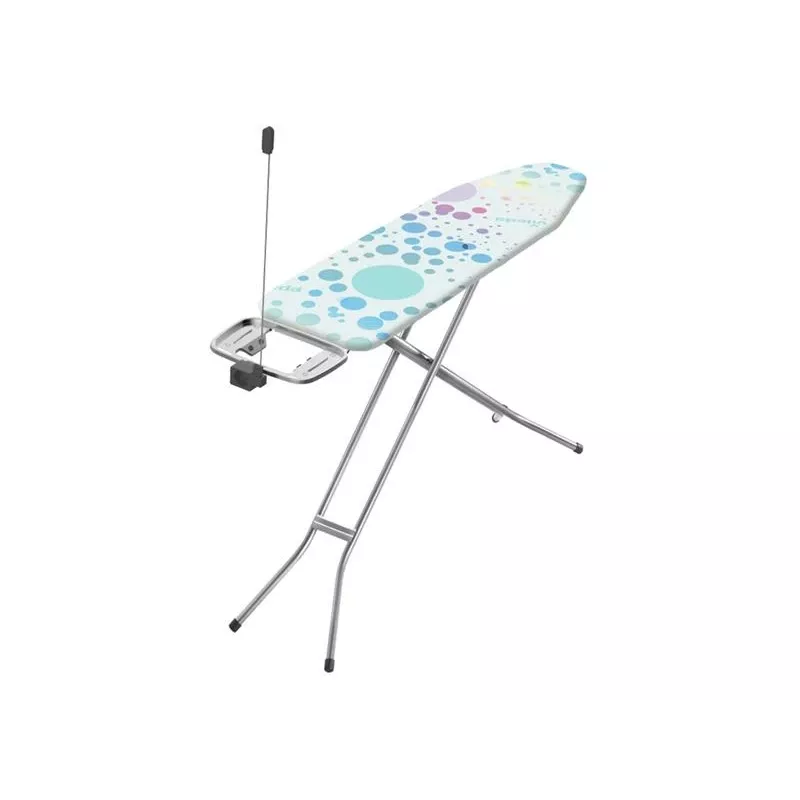 Full-size ironing board Vileda 163316 — 1200x380 mm board, adjustable 75–96 cm, stainless steel legs, iron holder