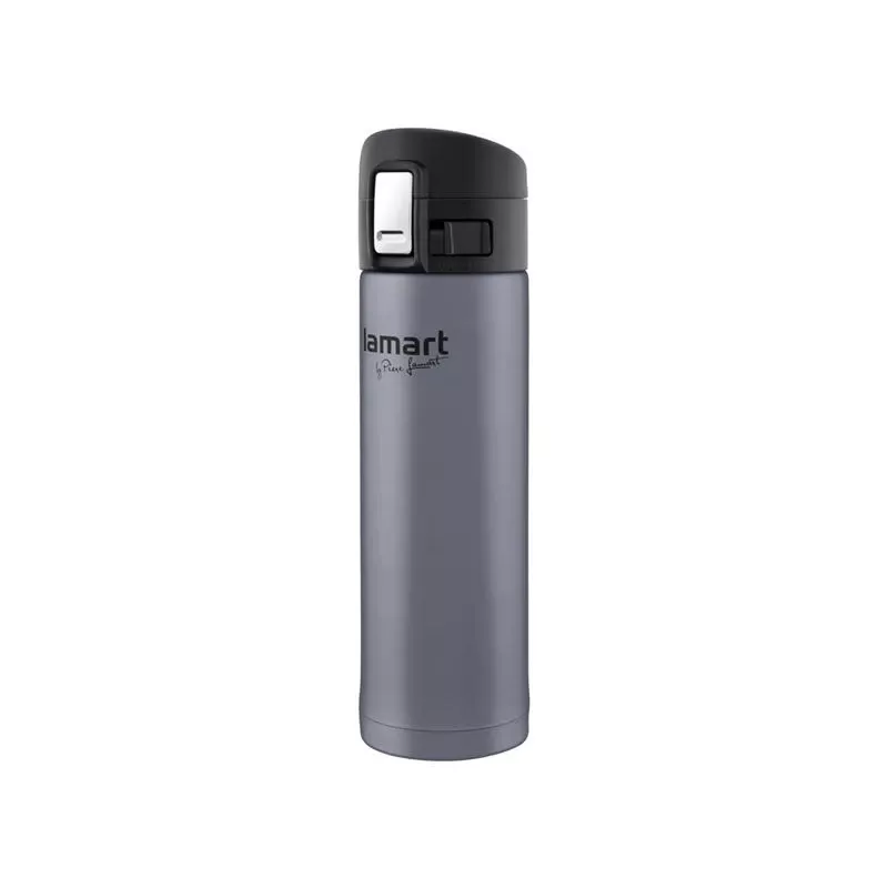 Thermal mug LAMART LT4044 0.42 L stainless steel double-wall vacuum, push-button lid, Ø 6.4 cm