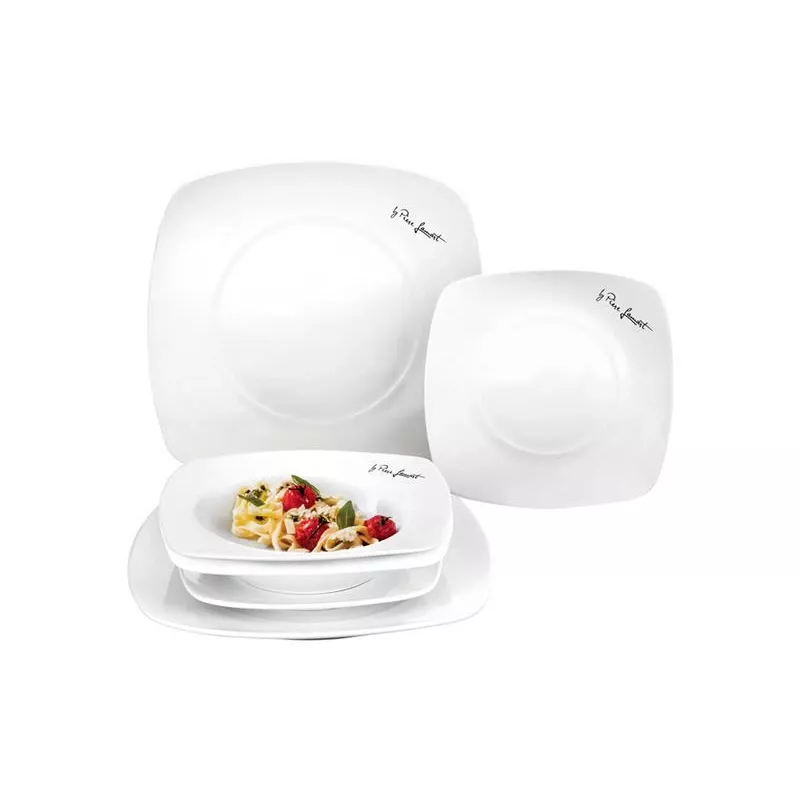 Tableware set LAMART LT9002 — 6 pcs porcelain plates: 2×25cm, 2×20cm, 2×17cm, white
