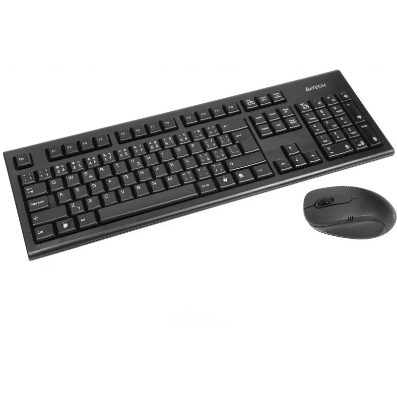 A4Tech 7100N desktop keyboard Mouse included RF Wireless QWERTY English Black