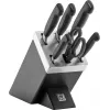 Knife/cutlery block set ZWILLING 35145-007-0 — 7-piece with chef's knife, paring knife, bread knife, kitchen shears, black block