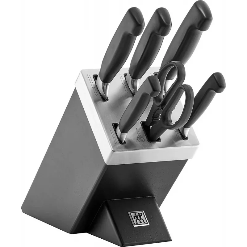 Knife/cutlery block set ZWILLING 35145-007-0 — 7-piece with chef's knife, paring knife, bread knife, kitchen shears, black block