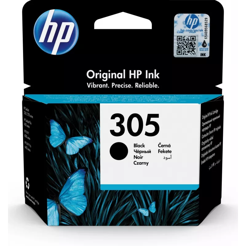 HP 305 Black Original Ink Cartridge, Black, 1 pc(s), 120 pages