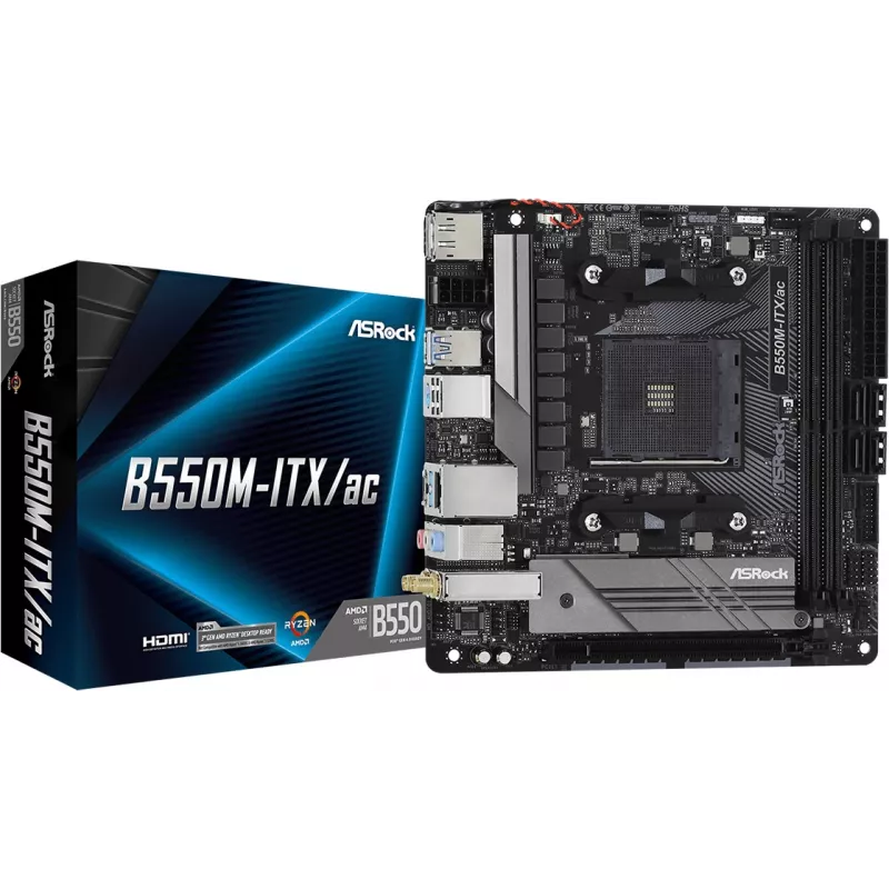 Motherboard ASRock B550M-ITX/ac AMD B550 Socket AM4 mini ITX