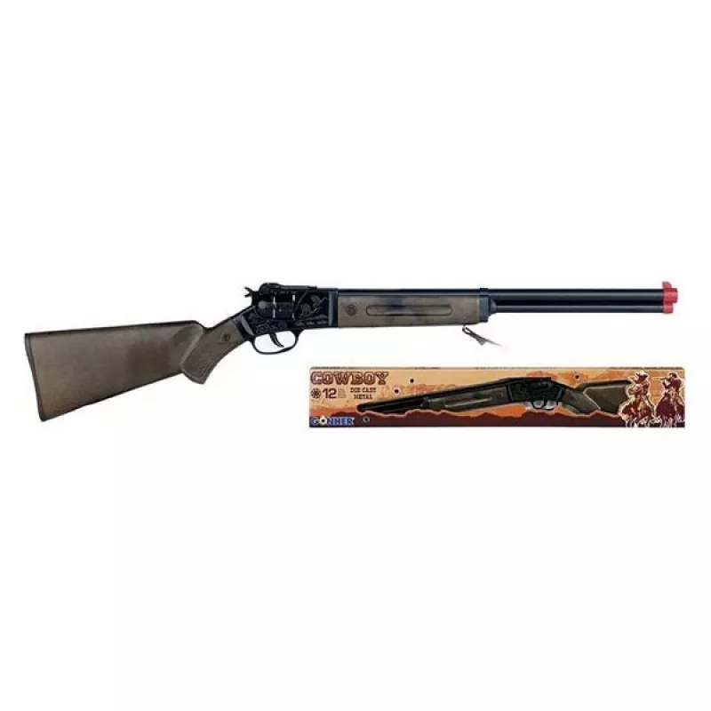 Toy metal shotgun Pulio 15597/6, 12-round, spring-powered dart launcher