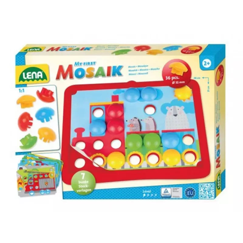 Educational mosaic set Lena My First Mozaic Traffic model 35633 — peg board pieces for vehicle-themed pictures