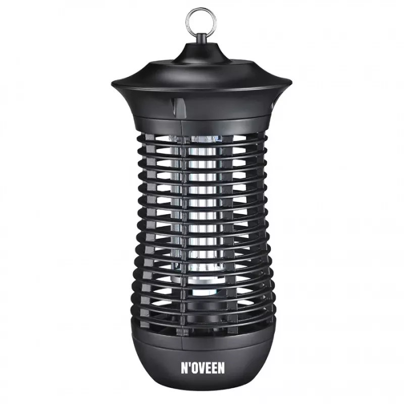 Electric insecticide lamp NOVEEN IKN18 IPX4 — 18 W UVA tube, 100 m² coverage, 1700–1800 V, indoor/outdoor, hangable, metal, black