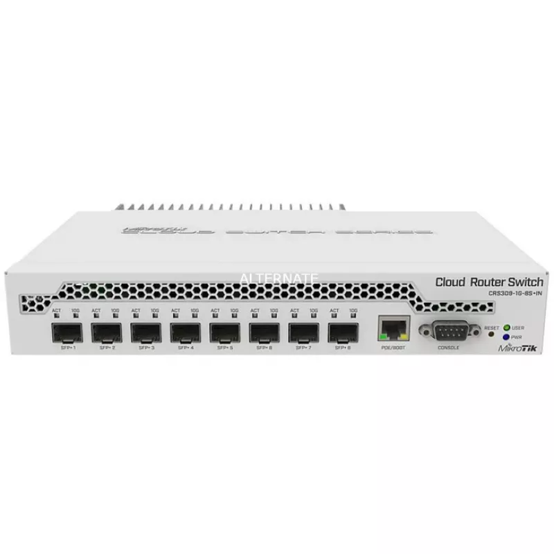 Mikrotik CRS309-1G-8S+ Managed Gigabit Ethernet (10/100/1000) Power over Ethernet (PoE) White
