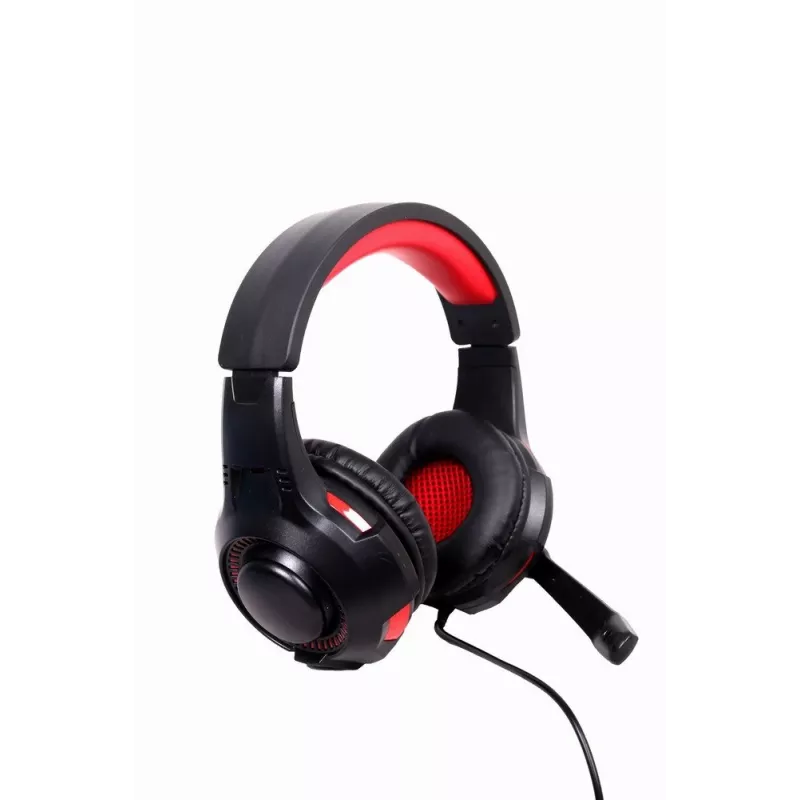 Wired gaming headset GEMBIRD GHS-U-5.1-01 — over-ear, 5.1 support, 20–20,000 Hz, 2 m cable, red/black