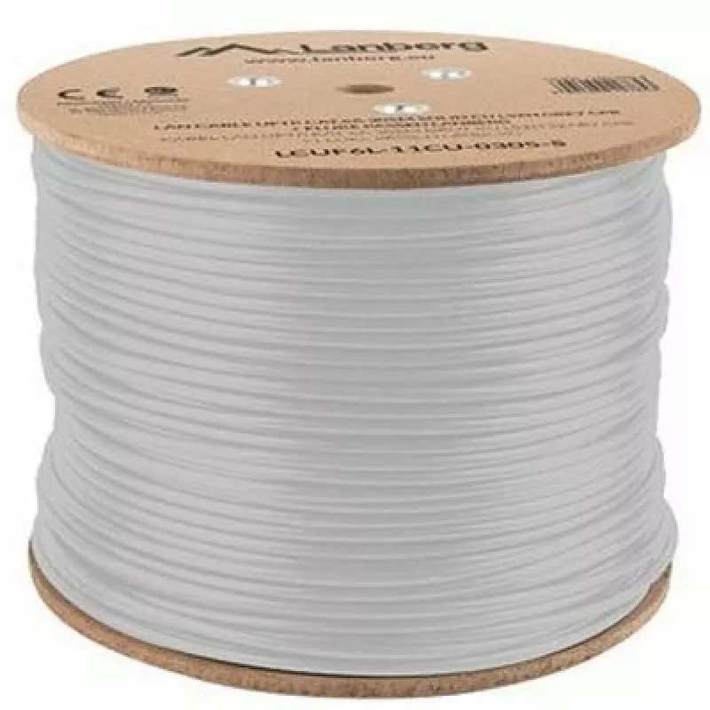Network cable LANBERG LCUF6L-11CU-0305-S U/FTP Cat6a on reel, 305 m, 23 AWG, 500 MHz, grey