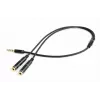 Audio adapter Gembird CCA-417M 2×3.5mm male to 3.5mm female, 0.2 m, black