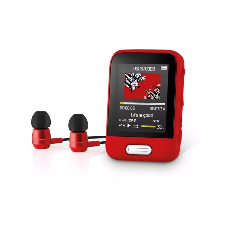 Portable MP3/MP4 player SENCOR SFP 7716RD — 16GB storage, compact media player