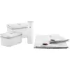 Vacuum sealer box ZWILLING 36807-007-0, plastic rectangular food container, 1.1 l & 2.3 l, airtight lockable lid, detachable, translucent white