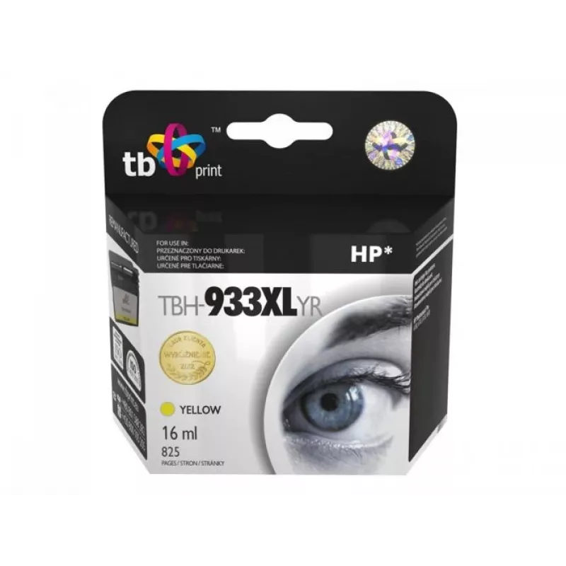 TB TBH-933XLYR Remanufactured Ink Cartridge for HP Officejet 6100 ePrinter (HP 933XL), Yellow