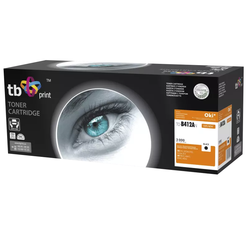 Toner TB Kompat. S OKI B412/B432, Black, New 412AN