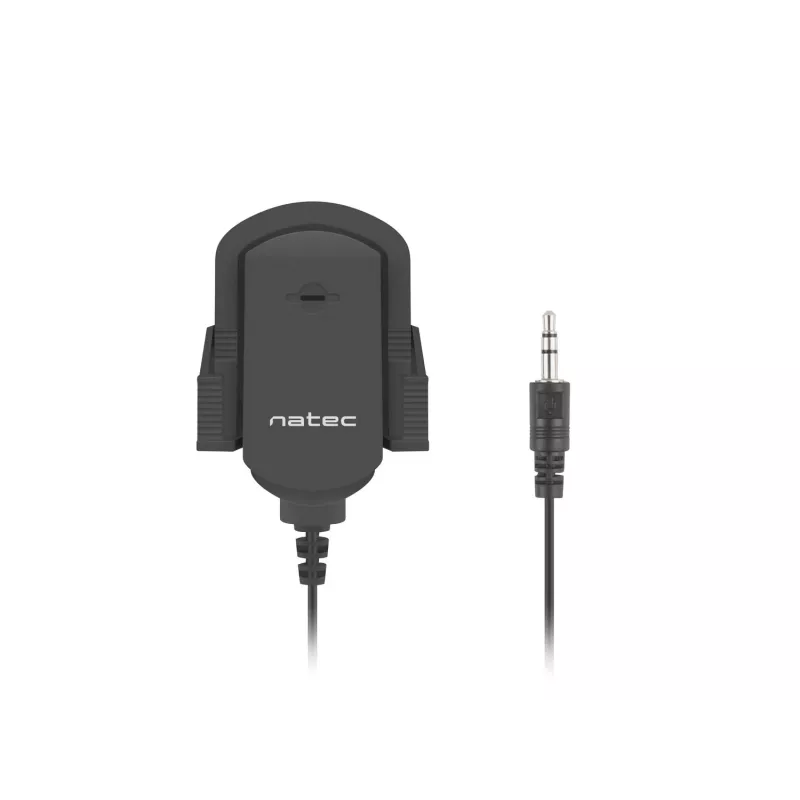 Clip-on microphone NATEC NMI-1352, wired 3.5 mm, sensitivity -58 dB, 50–16000 Hz, 1.8 m cable, 20 g