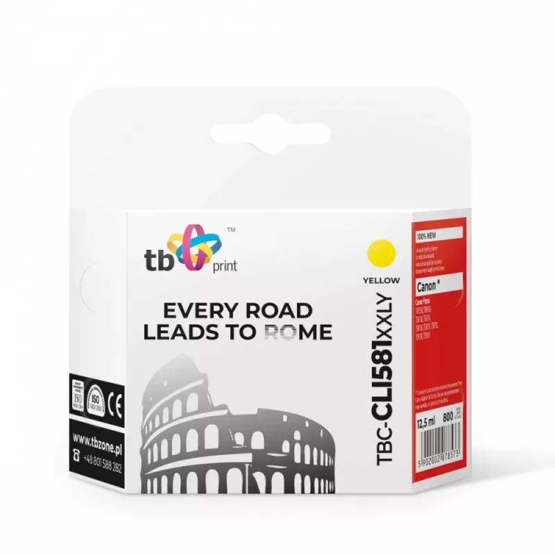 Ink. Cartridge TB Kompat. S Canon CLI-581XXL, TBC-CLI81XXLC Y 100% New