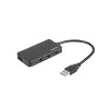 USB hub NATEC Moth 4-port USB 3.2 Gen 1 Type-A (5000 Mbit/s), USB-powered, black, 0.15 m cable