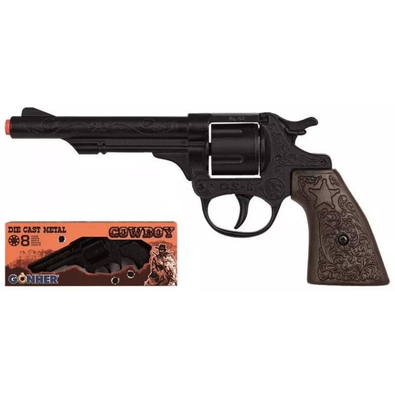 Toy metal cowboy gun Pulio model 15580/6 — realistic design, metal construction