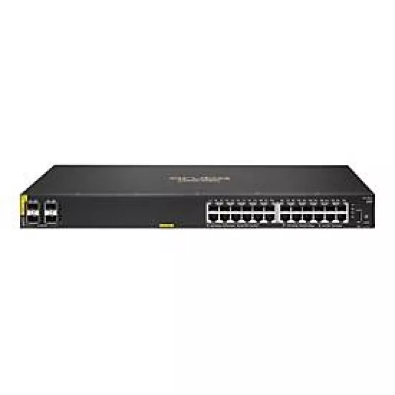HPE Aruba Networking CX 6100 24G Class4 PoE 4SFP+ 370W Managed L3 Gigabit Ethernet (10/100/1000) Power over Ethernet (PoE) 1U Black