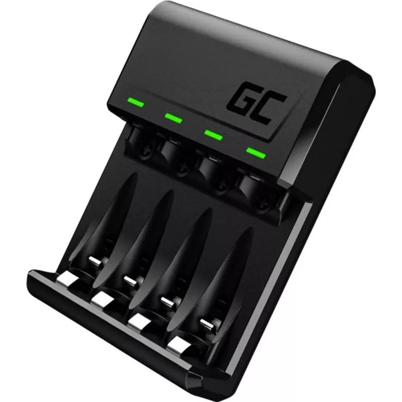 Battery charger Green Cell GC VitalCharger USB, 4-slot, AA/AAA, USB-powered, black