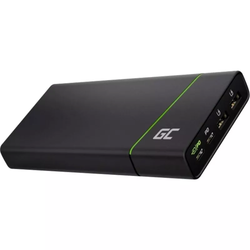 Portable battery Green Cell PowerPlay Ultra 26800 mAh, 128W output, Quick Charge 3.0, 2x USB‑C, 2x USB‑A, graphite