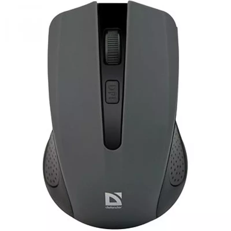 Wireless Optical Mouse DEFENDER MM-935 RF, ambidextrous, 1600 DPI, grey, USB receiver, AAA batteries