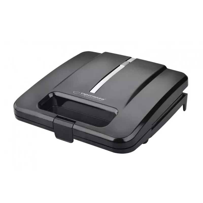 Sandwich maker ESPERANZA PARMIGIANO 1000 W — 4 sandwiches, black, non-stick plates