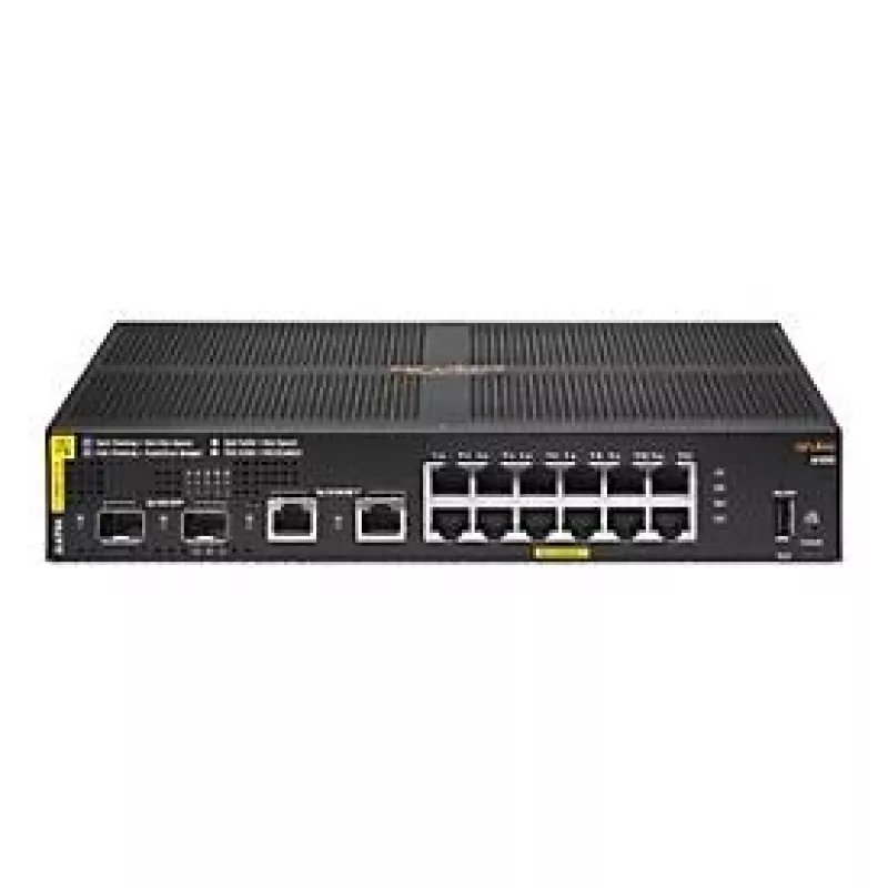 HPE Aruba Networking 6100 12G Class4 PoE 2G/2SFP+ 139W Managed L3 Gigabit Ethernet (10/100/1000) Power over Ethernet (PoE) 1U Black