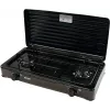 Mpm Kn-02/1kb portable gas cooker Camping 2 burners enamelled grid protective lid standard G30-37 Mbar black