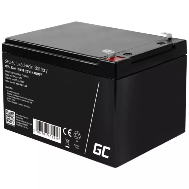 UPS battery Green Cell AGM04 12V 7Ah Sealed Lead Acid (VRLA) black, 1 pc