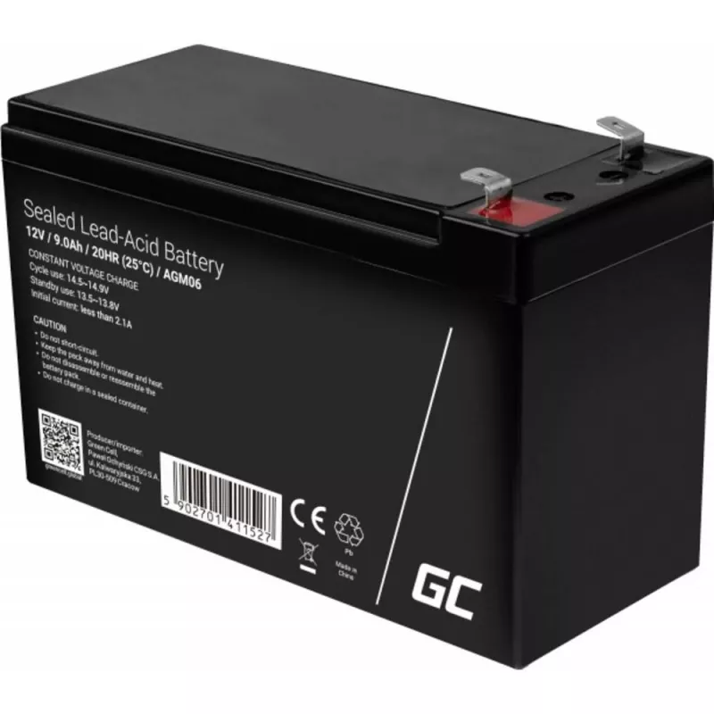 UPS battery Green Cell AGM06 — 12 V 9 Ah Sealed Lead Acid (VRLA) 95 × 151 × 65 mm, 2.3 kg