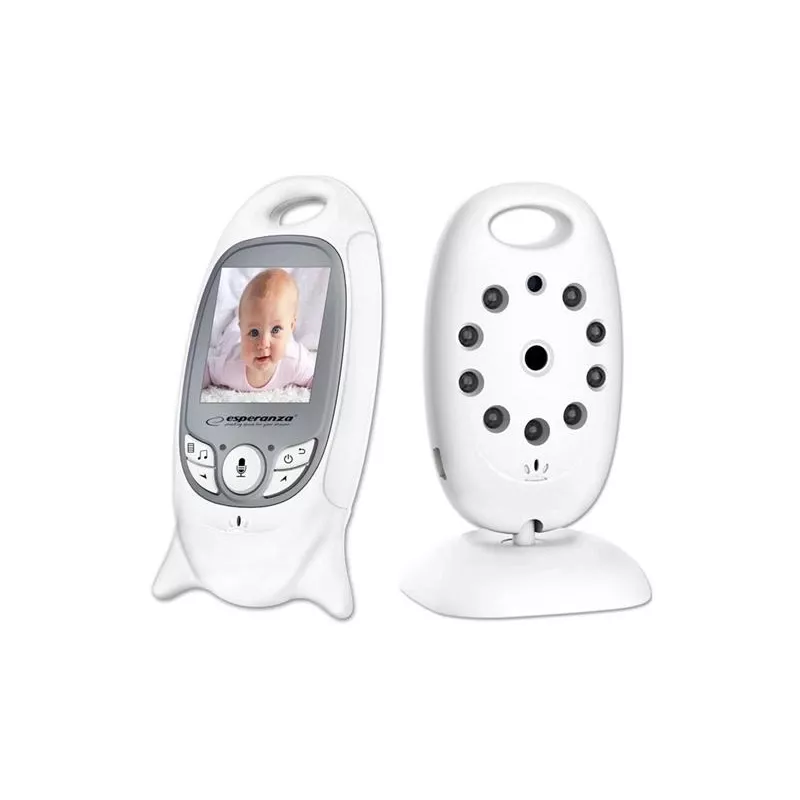 Video baby monitor ESPERANZA EHM001 — 2 inch LCD, 320×240 video, night vision 5 m, temperature sensor, up to 260 m range, rechargeable LiPo 540 mAh