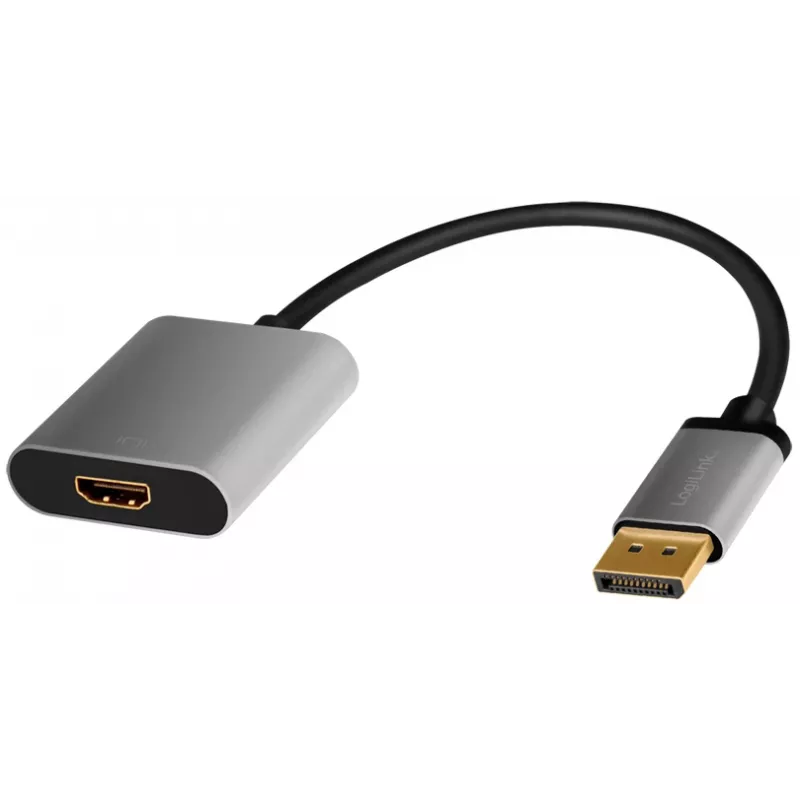 LogiLink CDA0108 video cable adapter 0.15 m DisplayPort HDMI Black Grey