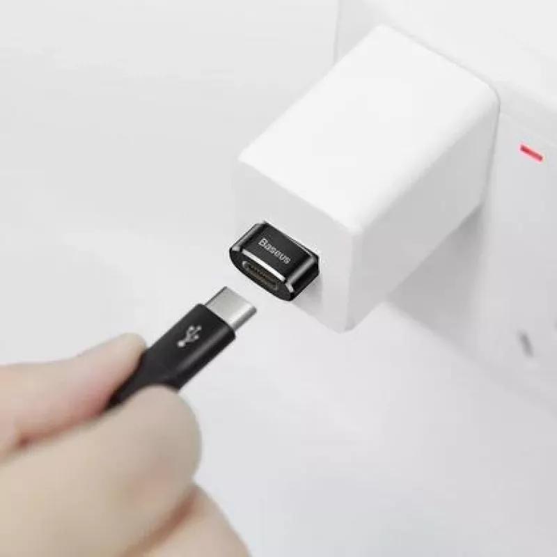 Baseus USB Male to Type-C Female Adapter Converter Black