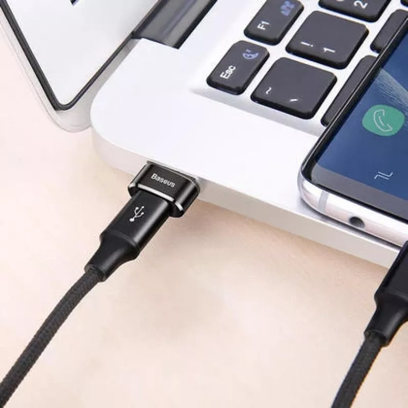 Baseus USB Male to Type-C Female Adapter Converter Black