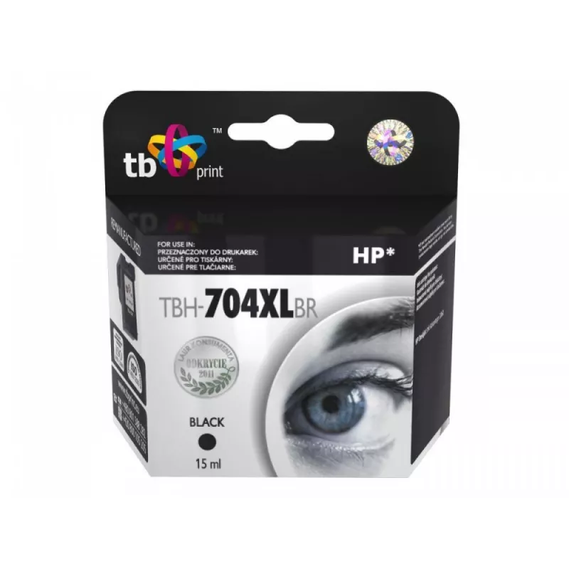 Ink for HP DJ IA 2060 Black remanufactured XL TBH-704XLBR (HP No. 704 CN692AE)